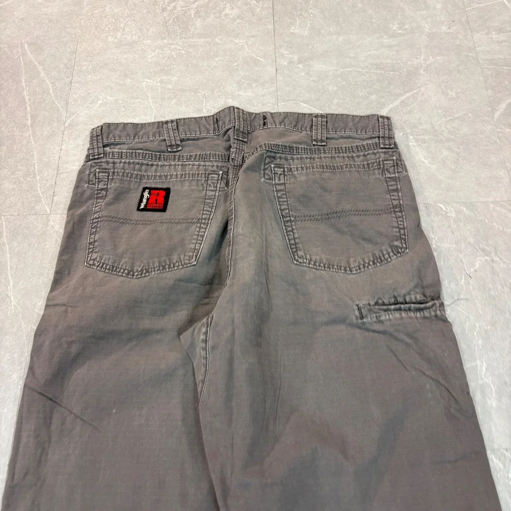 Wrangler Riggs Workwear Carpenter Pants Mens 34x34 Gray Ripstop 3W045CH Utility